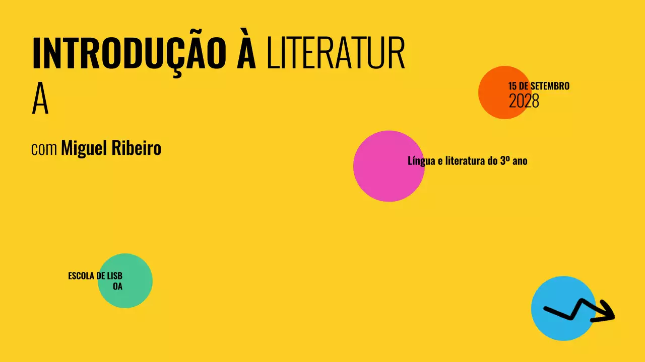 Apresentação do curso de literatura moderna multicolorida