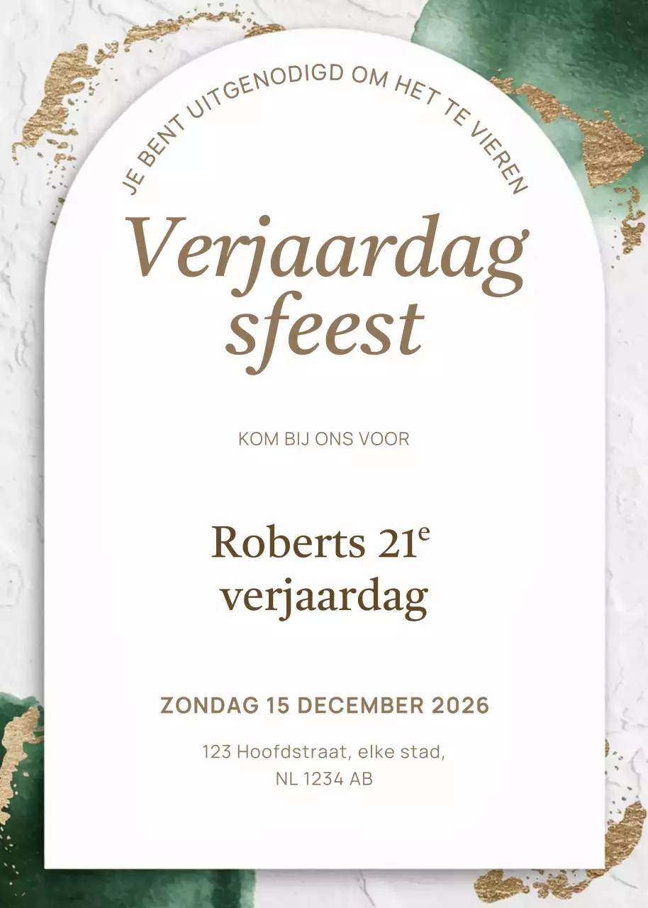 Witte elegante verjaardagsuitnodiging