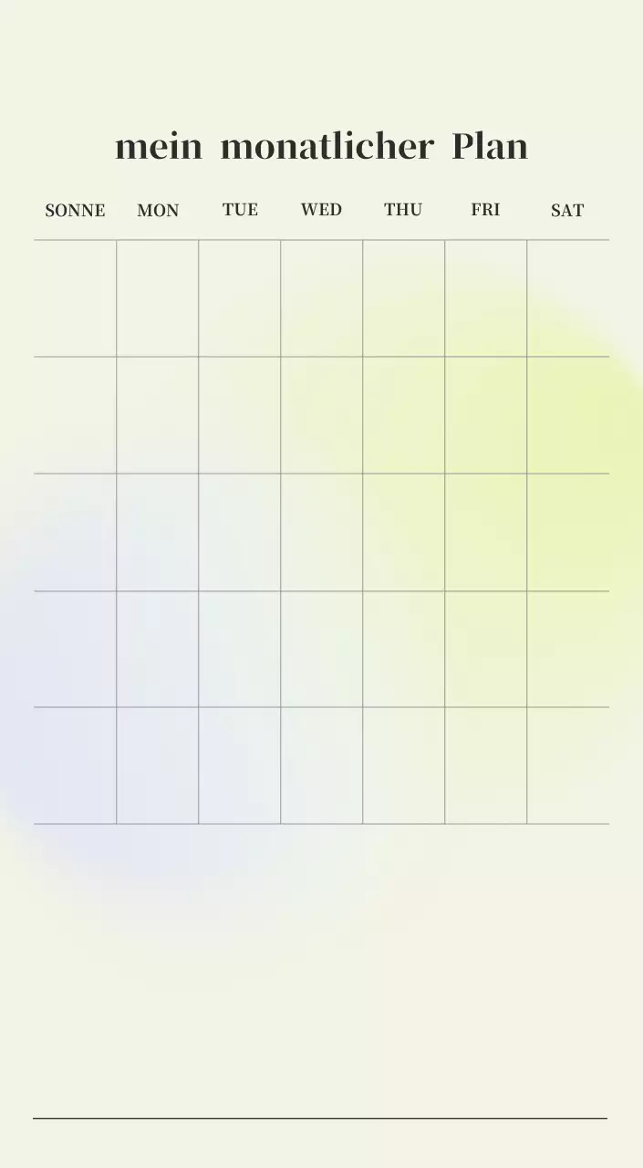 Minimalistischer Kalender mit Farbverlauf