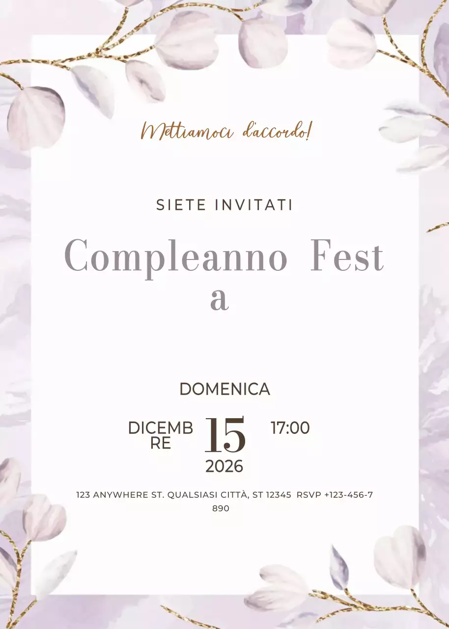invito di compleanno elegante beige