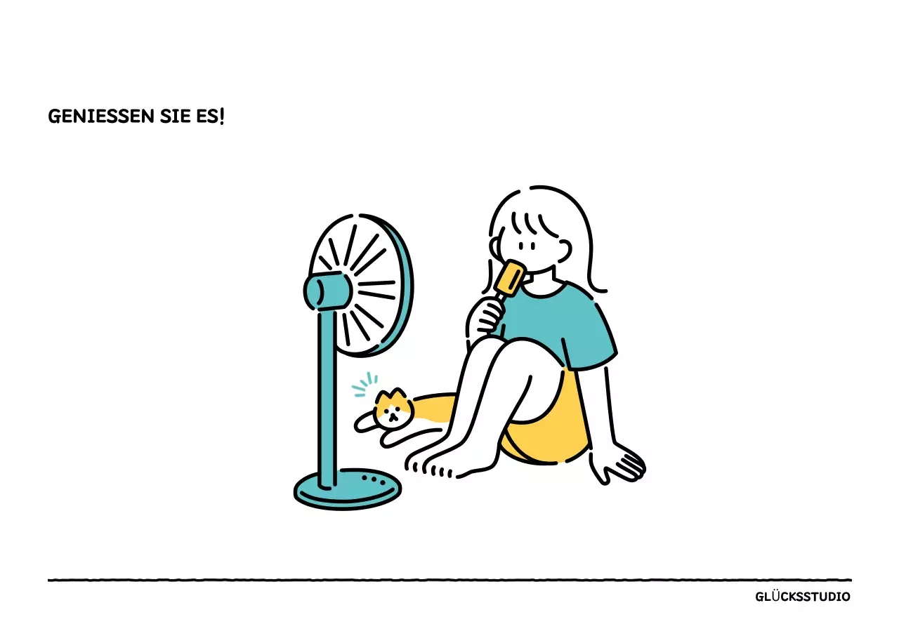 Illustrierter Kalender mit schönem Linienstil