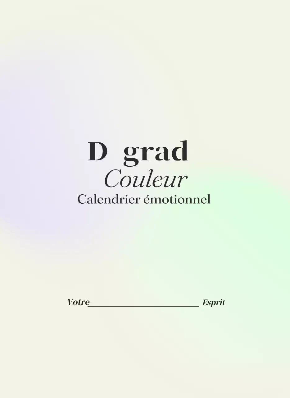 Calendrier minimaliste dégradé