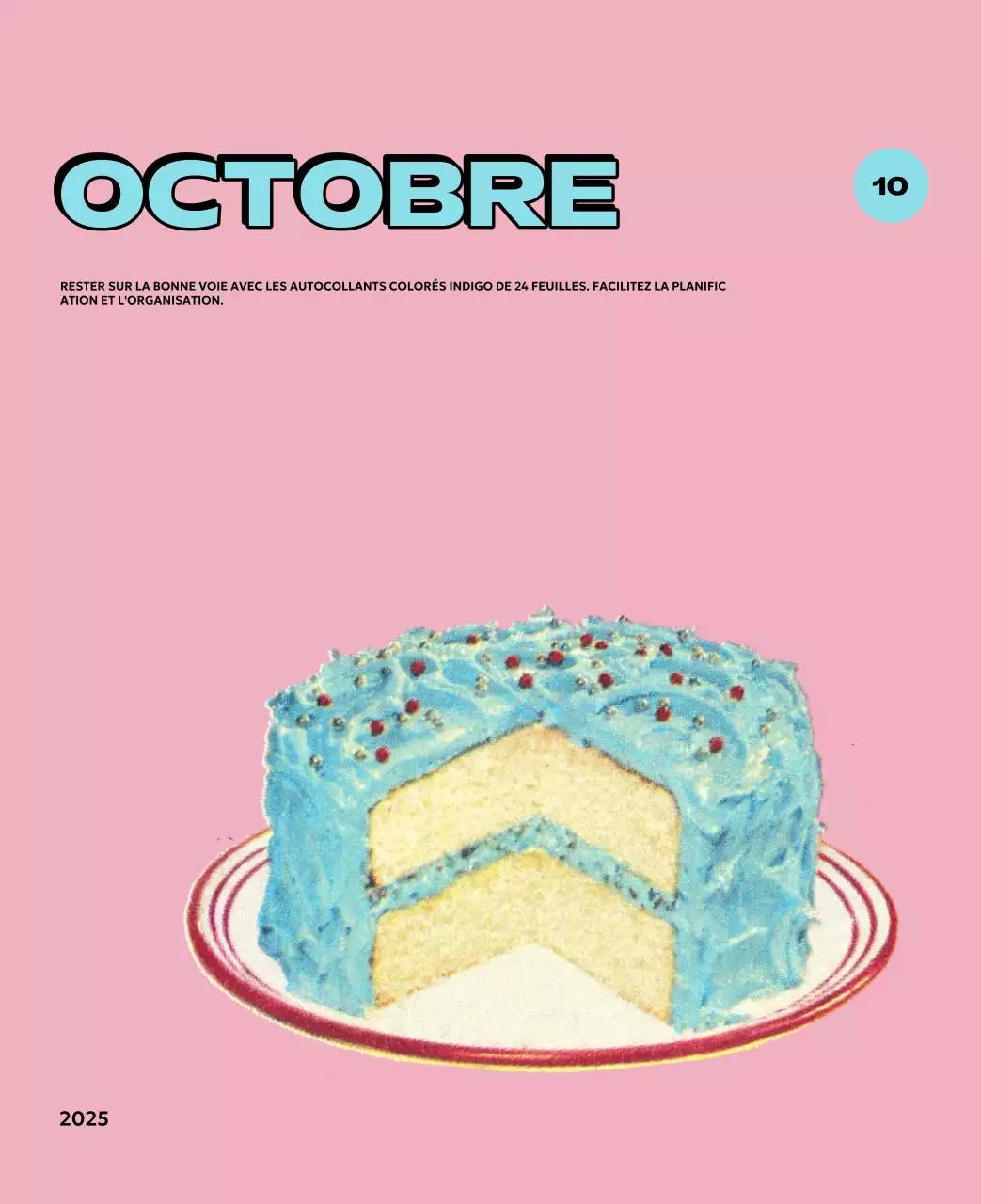 Calendriers colorés avec une variété d'illustrations rétro