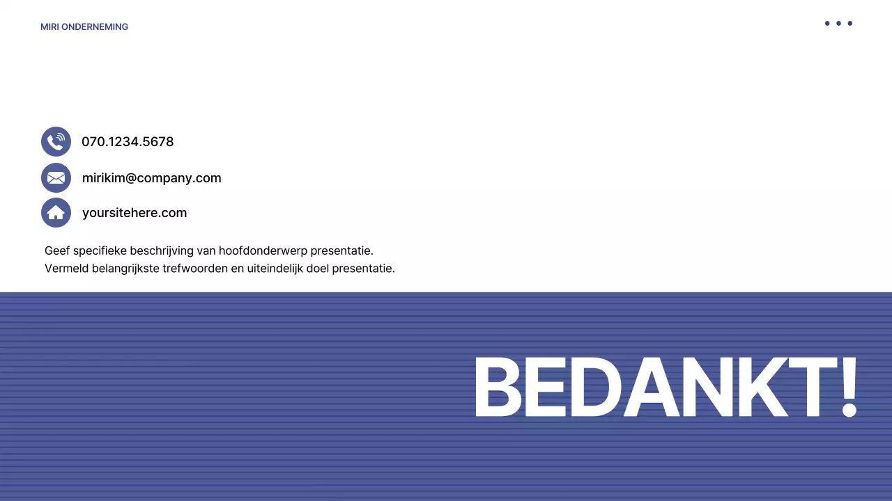 Voorstel met een eenvoudige blauw gestreepte achtergrond