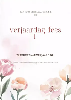 roze elegante verjaardagsuitnodiging