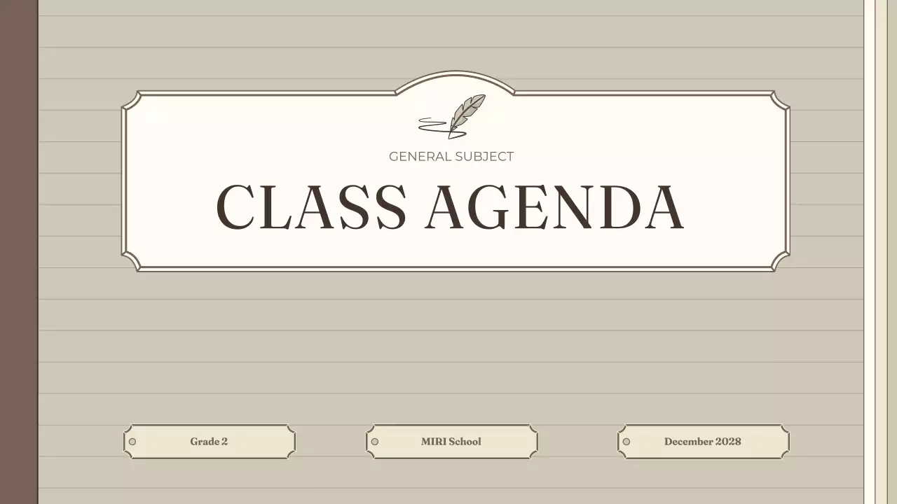 Beige Vintage Class Agenda Planner Presentation