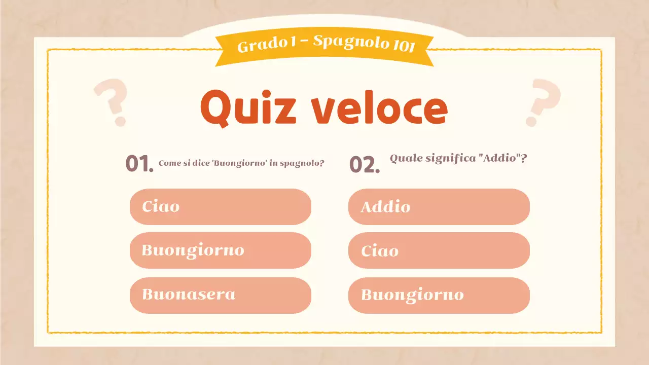 classe di lingua semplice arancione