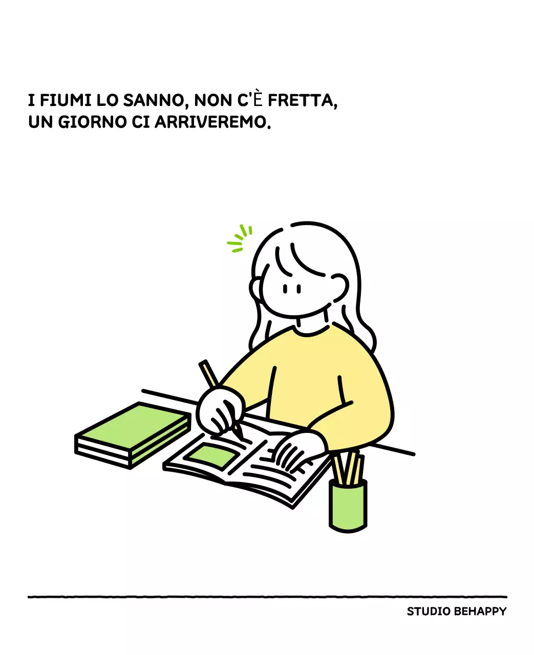 Calendario illustrato con un grazioso stile di linee