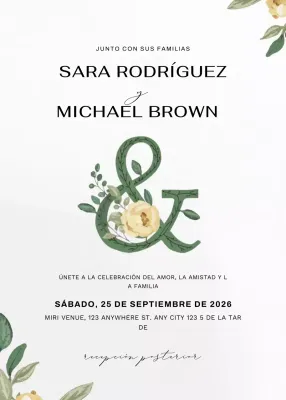 blanco elegante invitación de boda