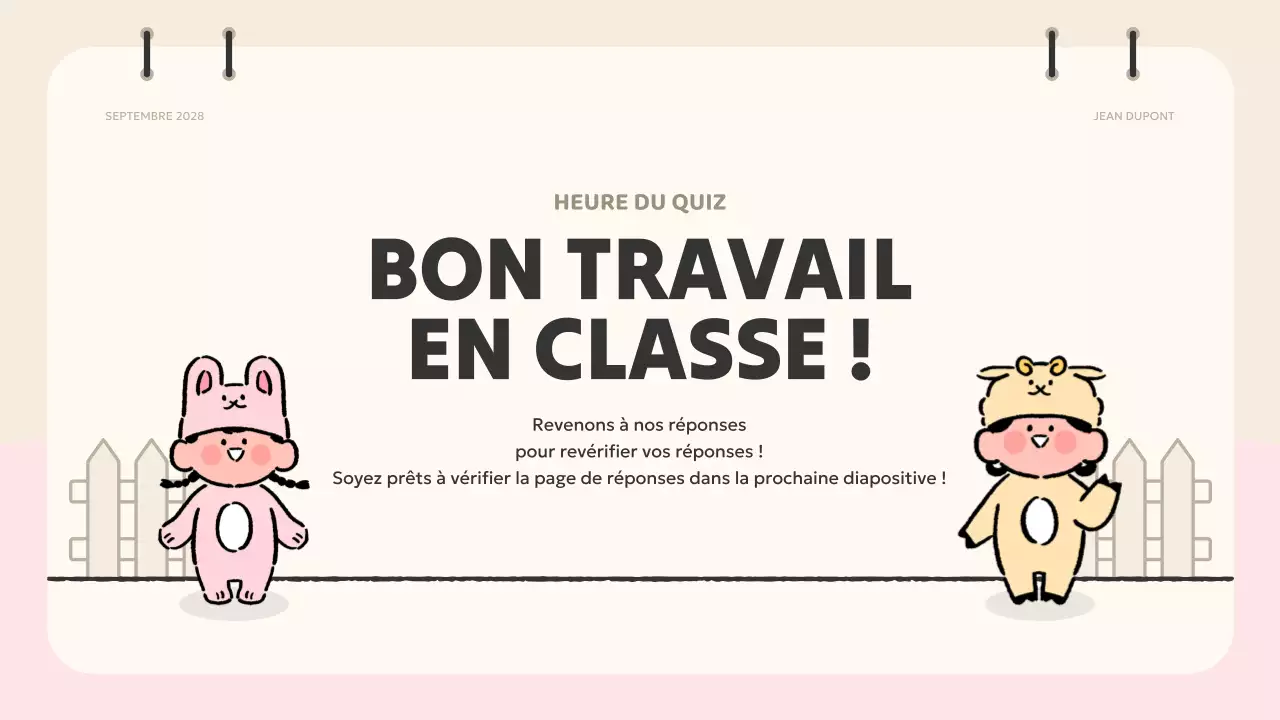 beige animation quiz material