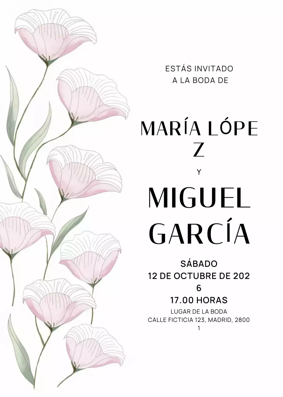 blanco elegante invitación de boda