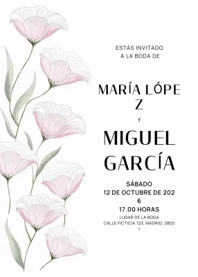 blanco elegante invitación de boda