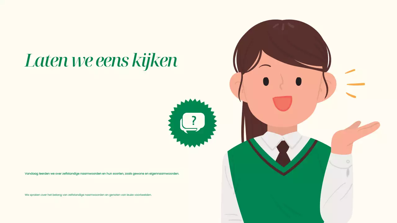 Presentatie Beige Eenvoudige grammatica en zelfstandige naamwoorden