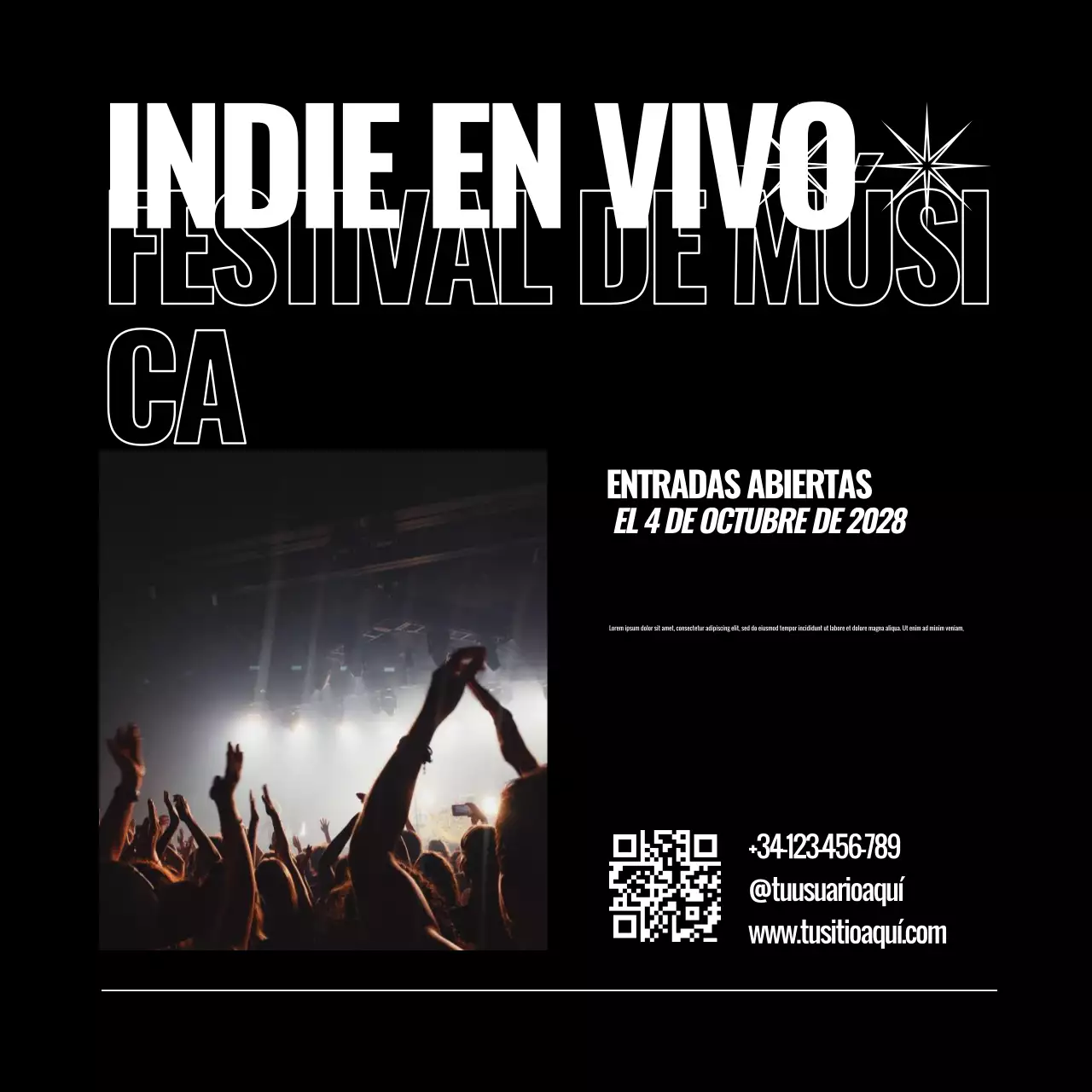 Promoción del Festival de Música en Blanco y Negro