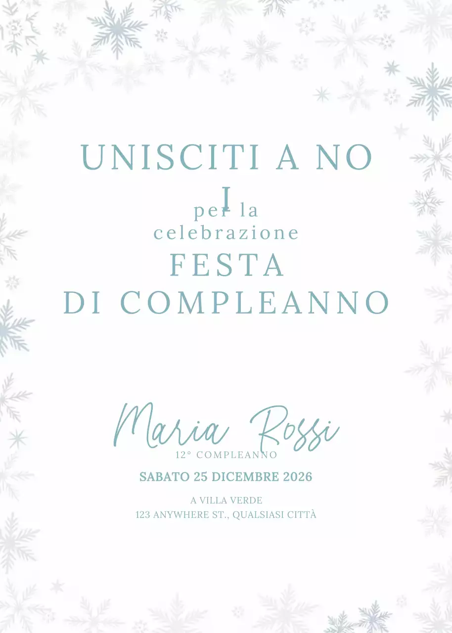 Invito di compleanno elegante bianco
