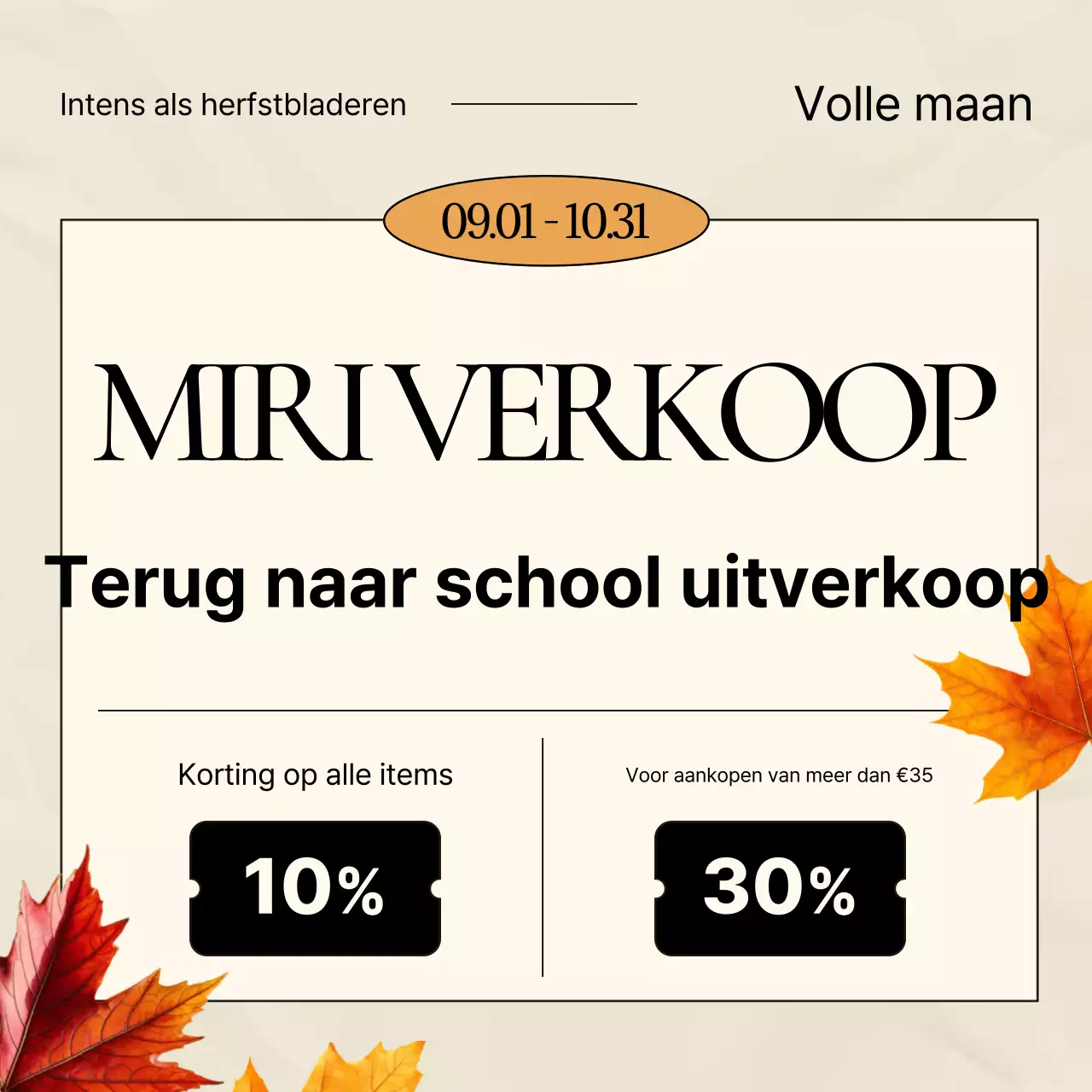 Beige moderne uitverkoopadvertentie