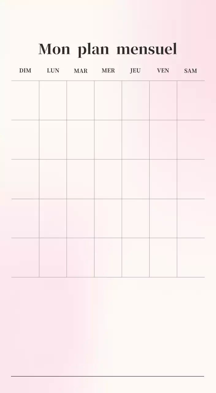 Calendrier minimaliste dégradé