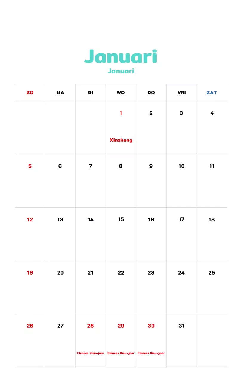 Nieuwjaarskalender met een warme geïllustreerde uitstraling