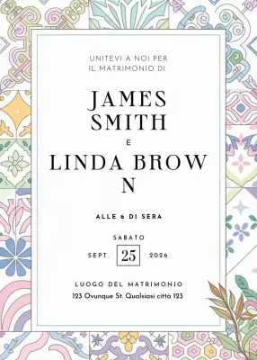 invito di nozze floreale colorato