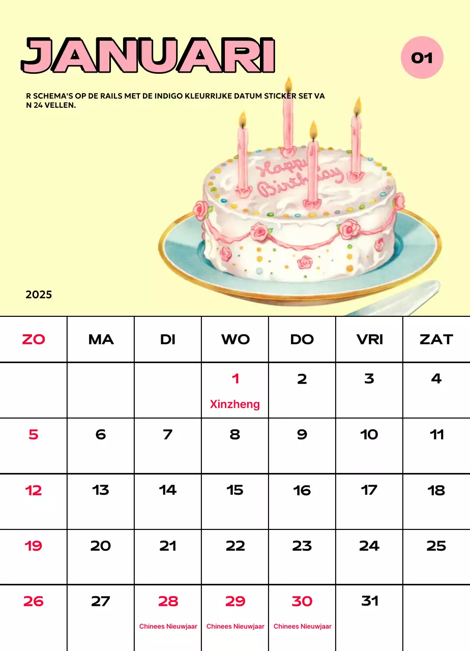 Kleurrijke kalenders met verschillende retro-illustraties