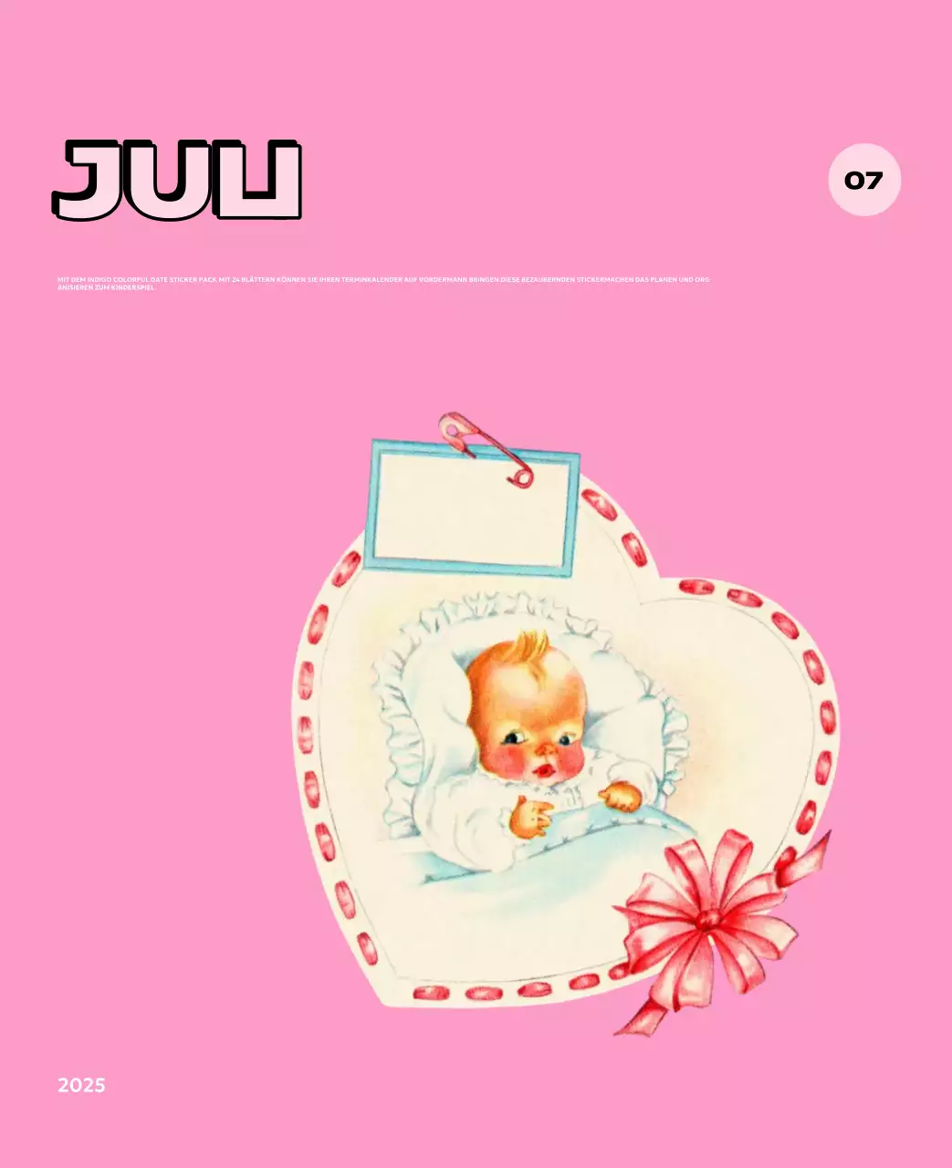 Bunte Kalender mit einer Vielzahl von Retro-Illustrationen