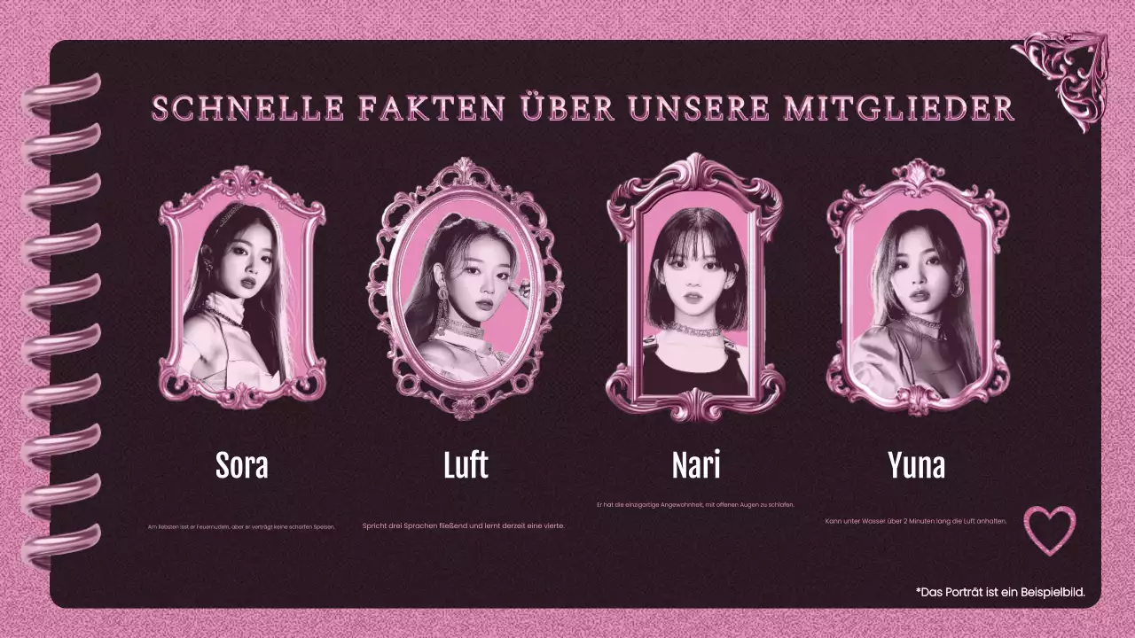 rosa trendige K-pop Werbung