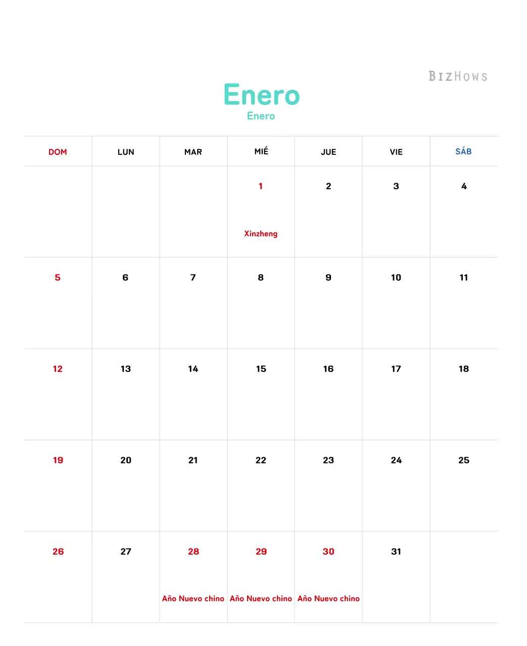 Calendario de Año Nuevo con cálidas ilustraciones