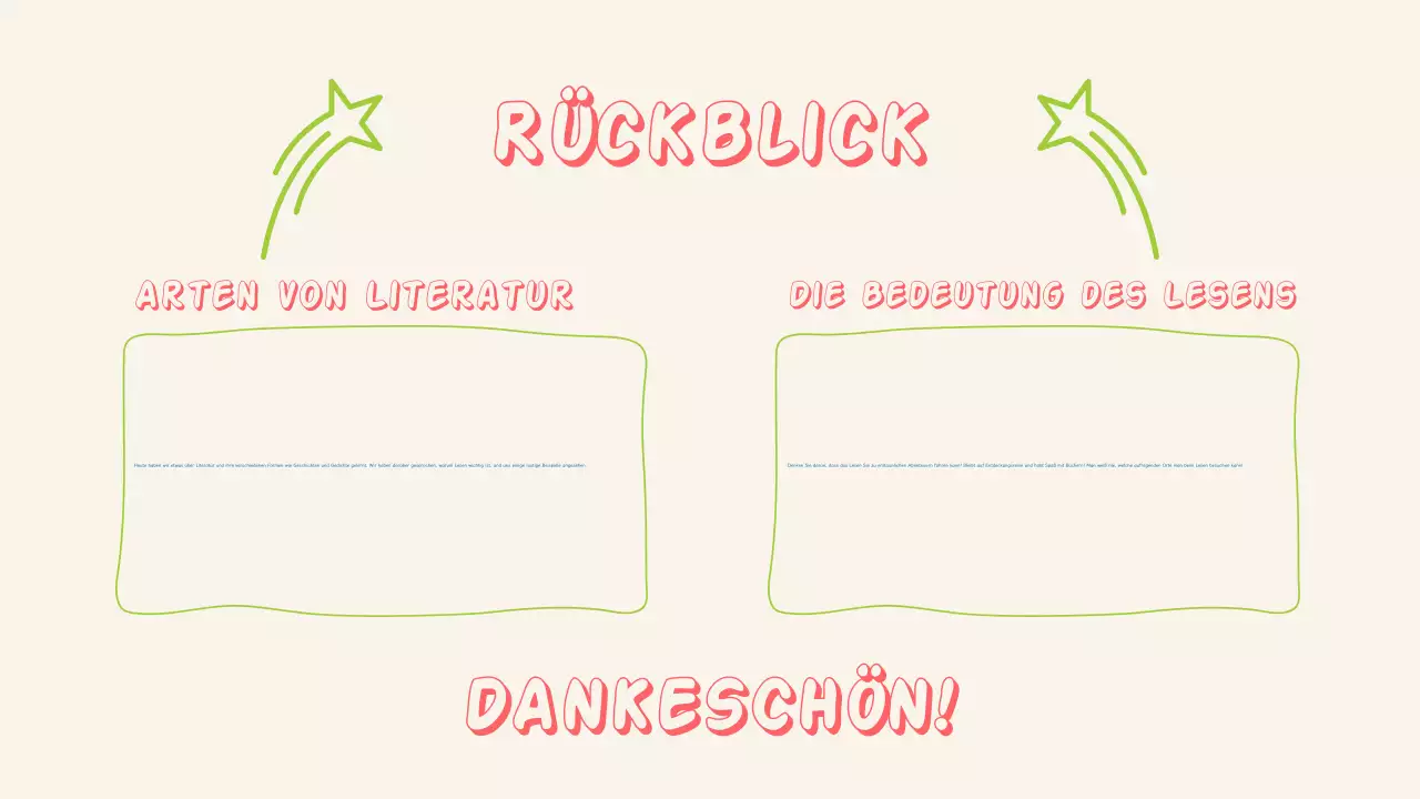 Einfache und bunte Literaturpräsentation für Kinder