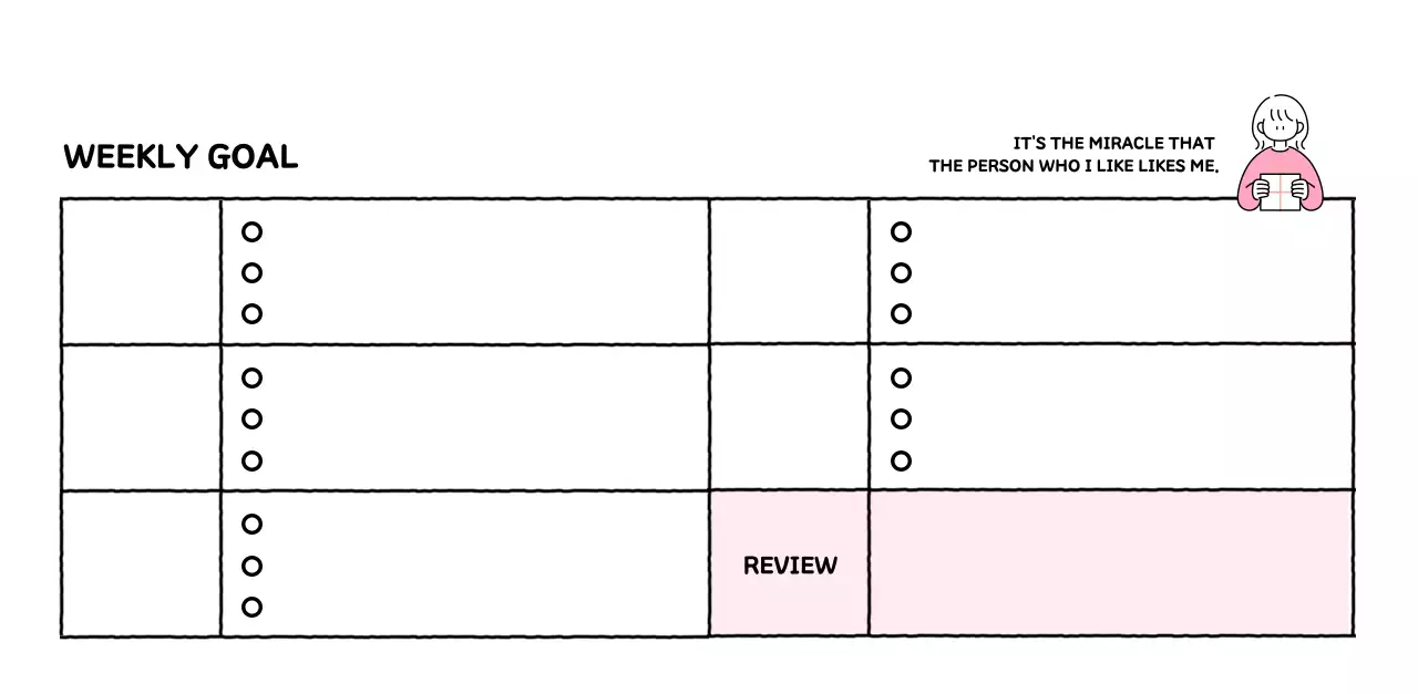 Illustrated calendar with a cute line style