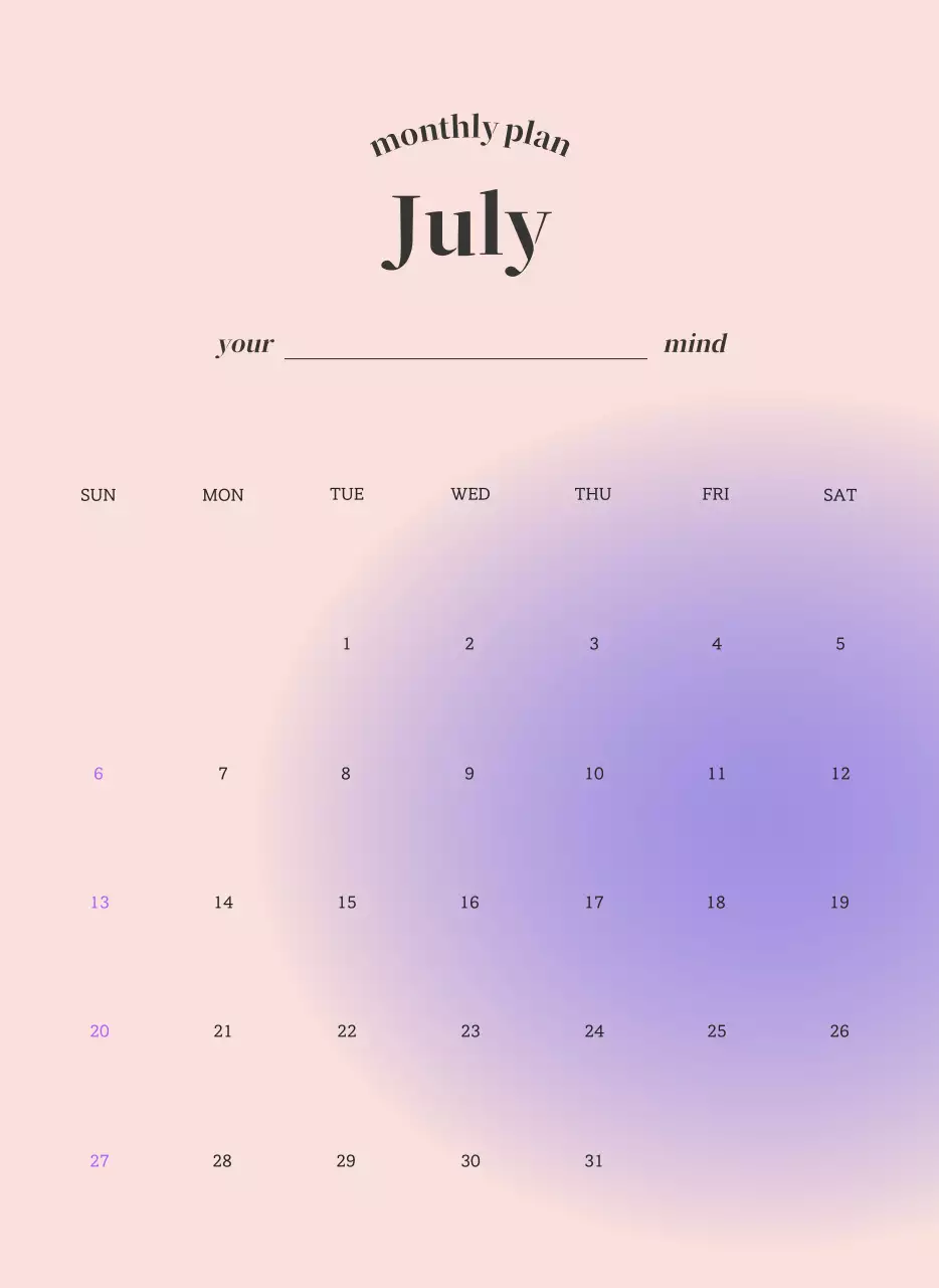 Kalender Minimalis Gradien