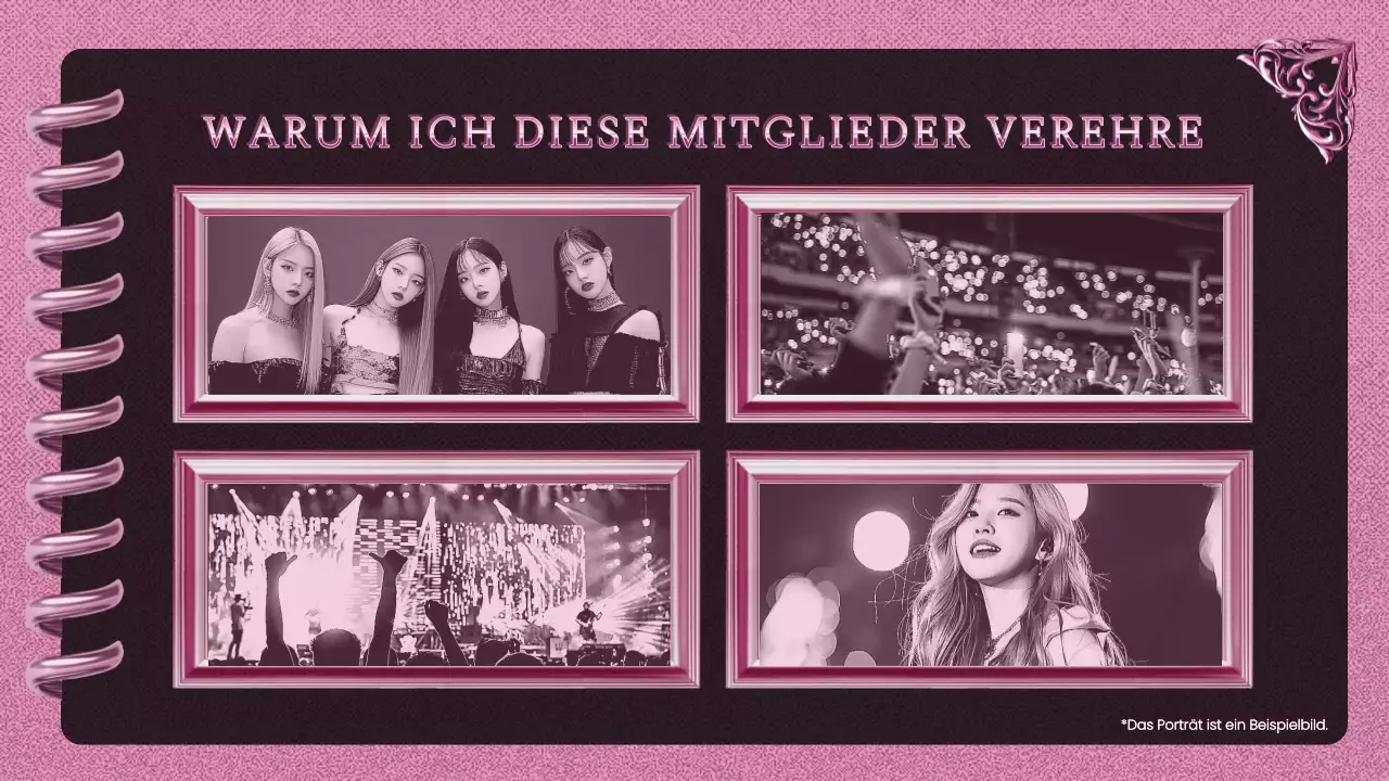 rosa trendige K-pop Werbung