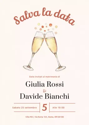 Invito di nozze elegante beige