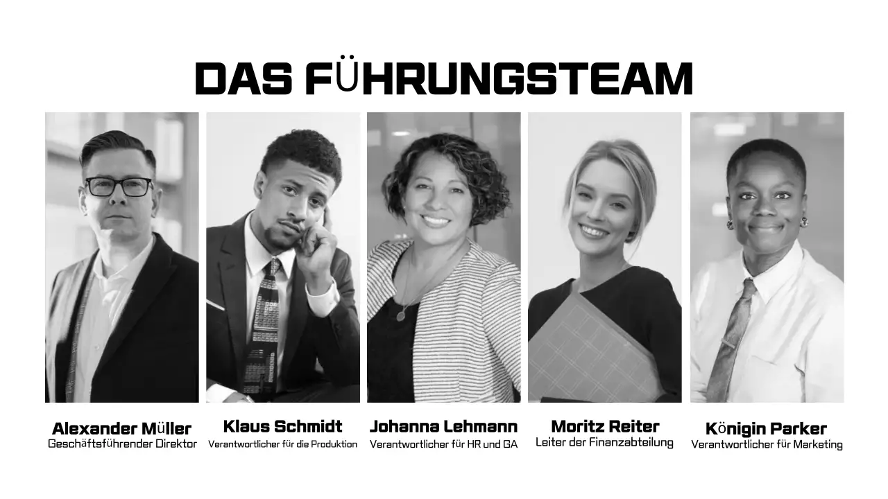 Schwarz-Weiß-Präsentationen zum Onboarding von Mitarbeitern