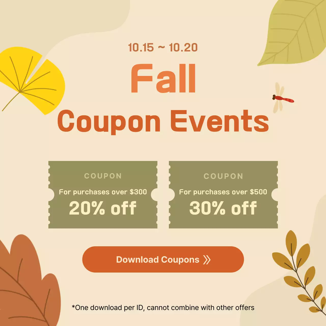 Promosi Kupon Sederhana Beige Posting Media Sosial