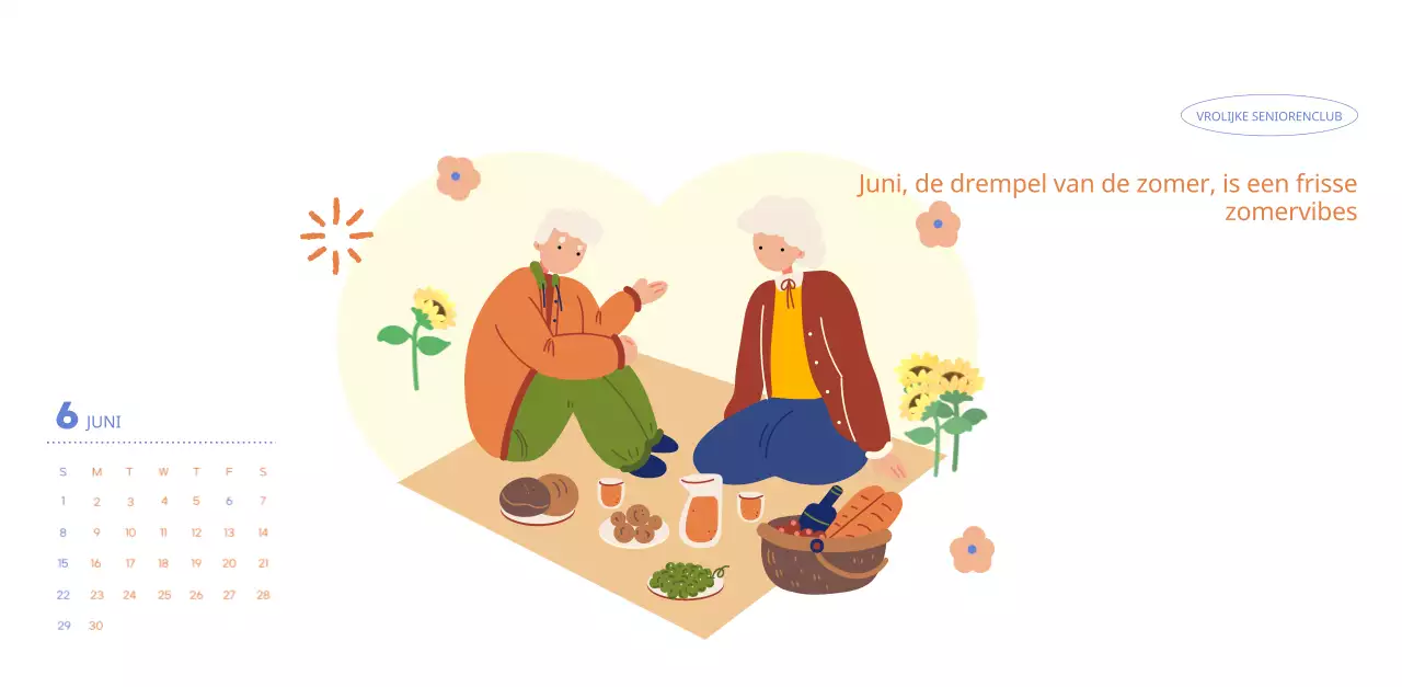 Zakelijke kalender met leuke illustraties