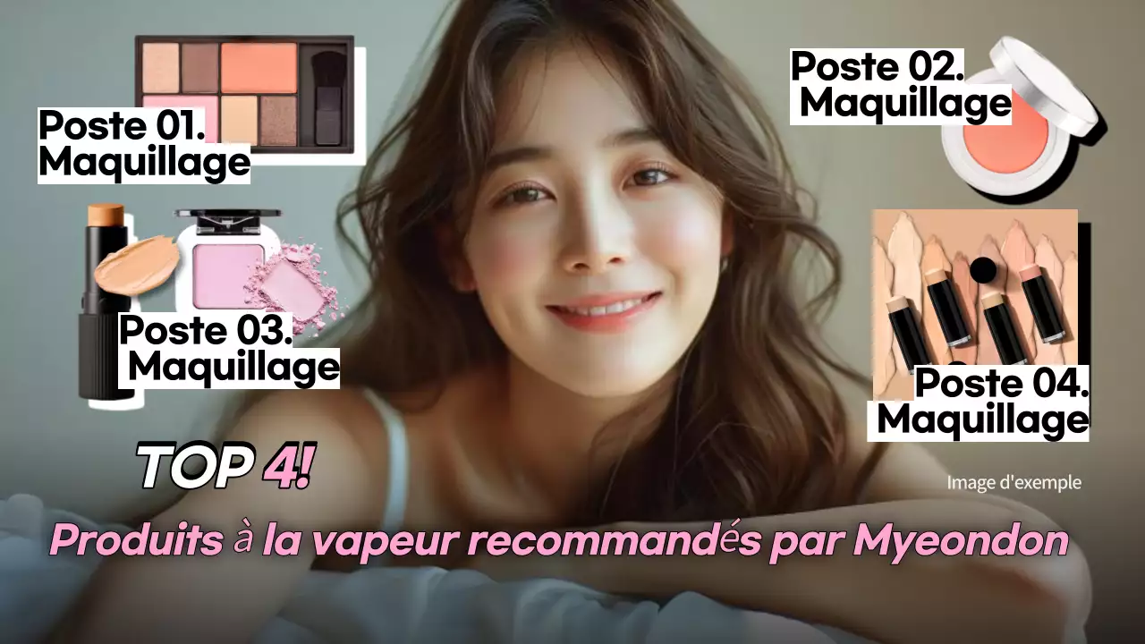 Publicité pour un maquillage rose et propre
