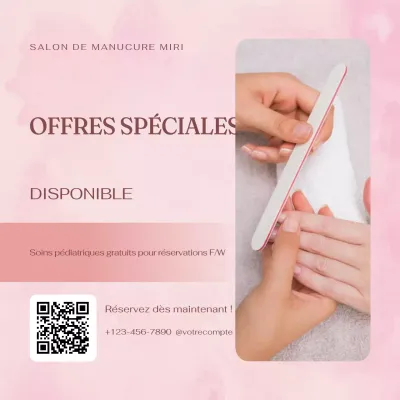 Promotion d'ongles élégants roses