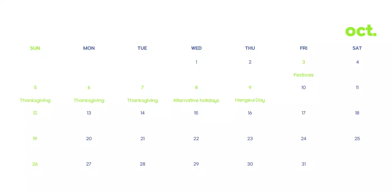 Business calendar with cute illustrations