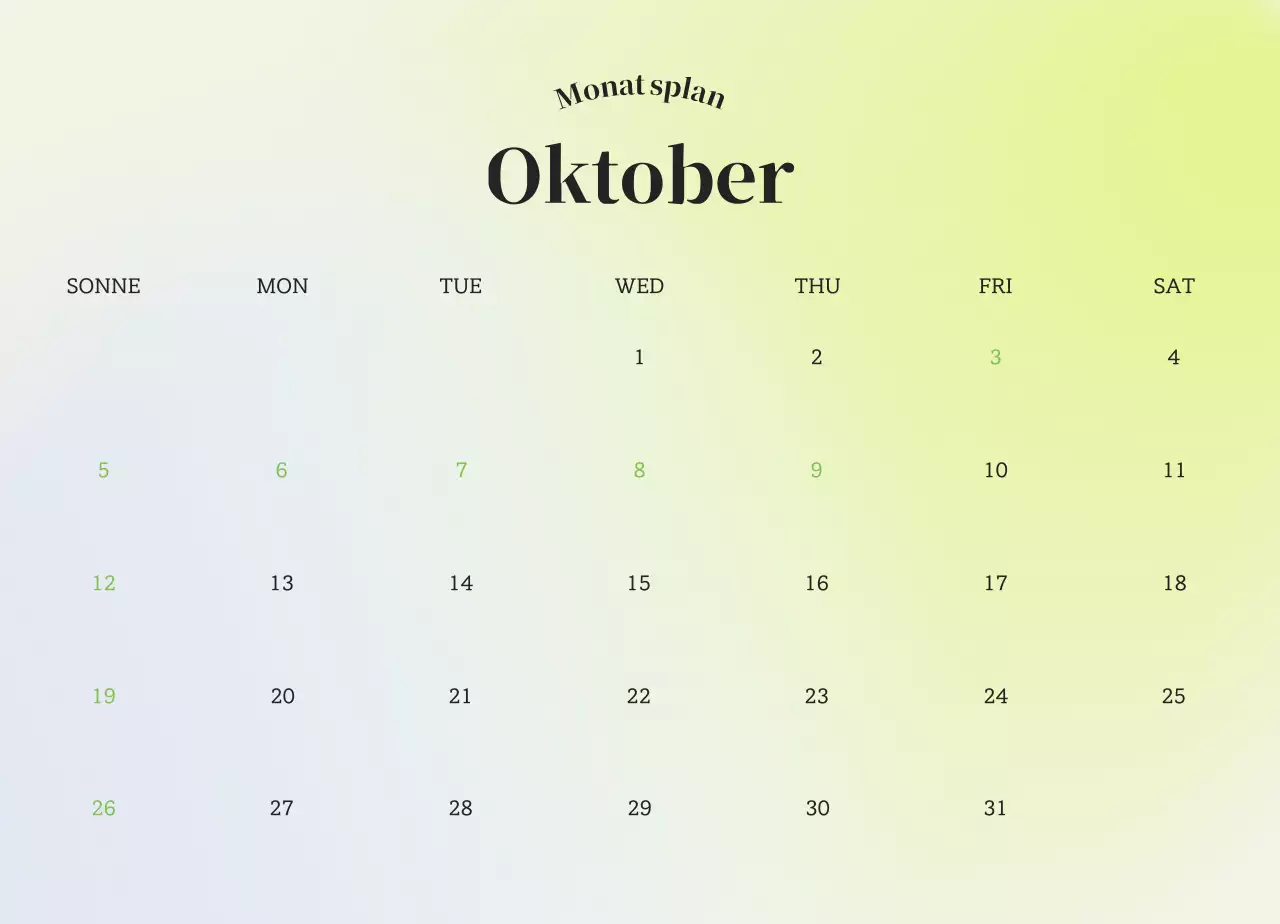 Minimalistischer Emotionskalender mit Farbverlauf