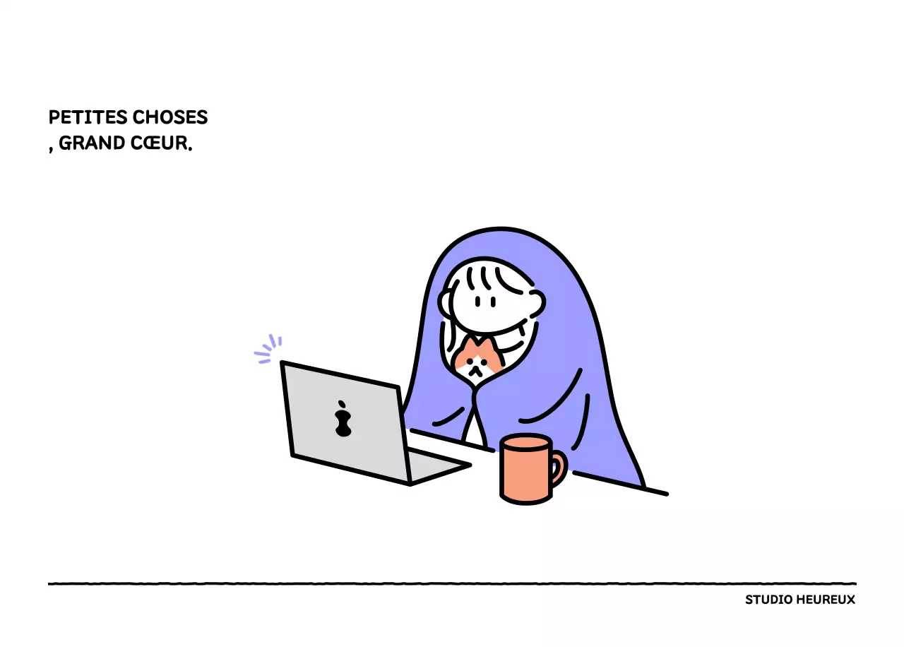 Calendrier illustré avec un joli style de lignes