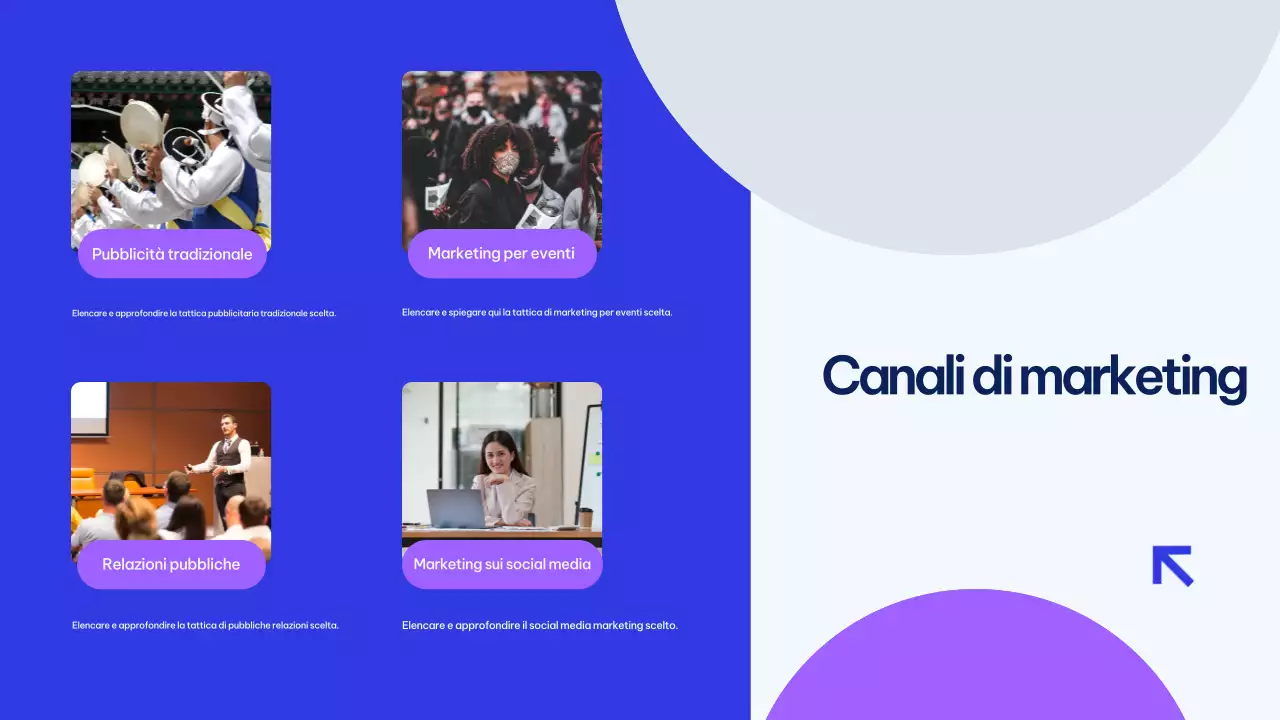 Presentazione del piano di marketing blu moderno