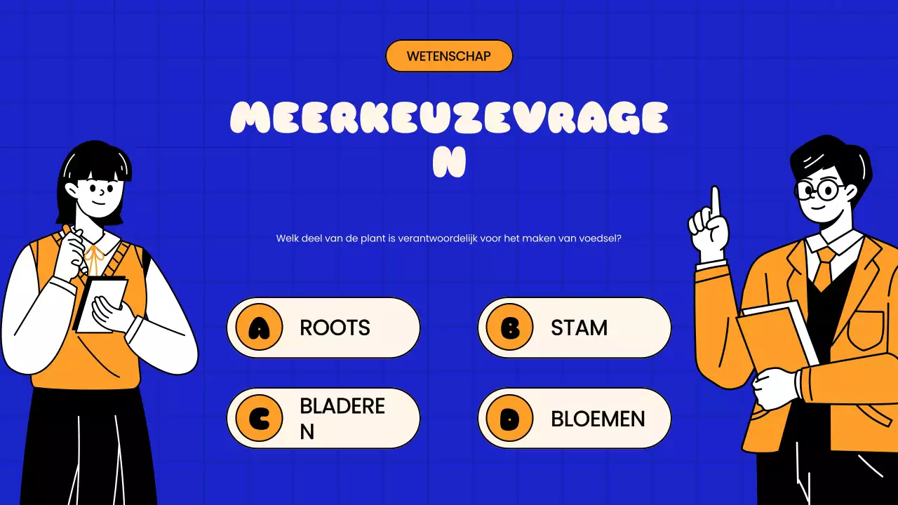 Blauwe Speelse Quiz Tijd School Presentatie