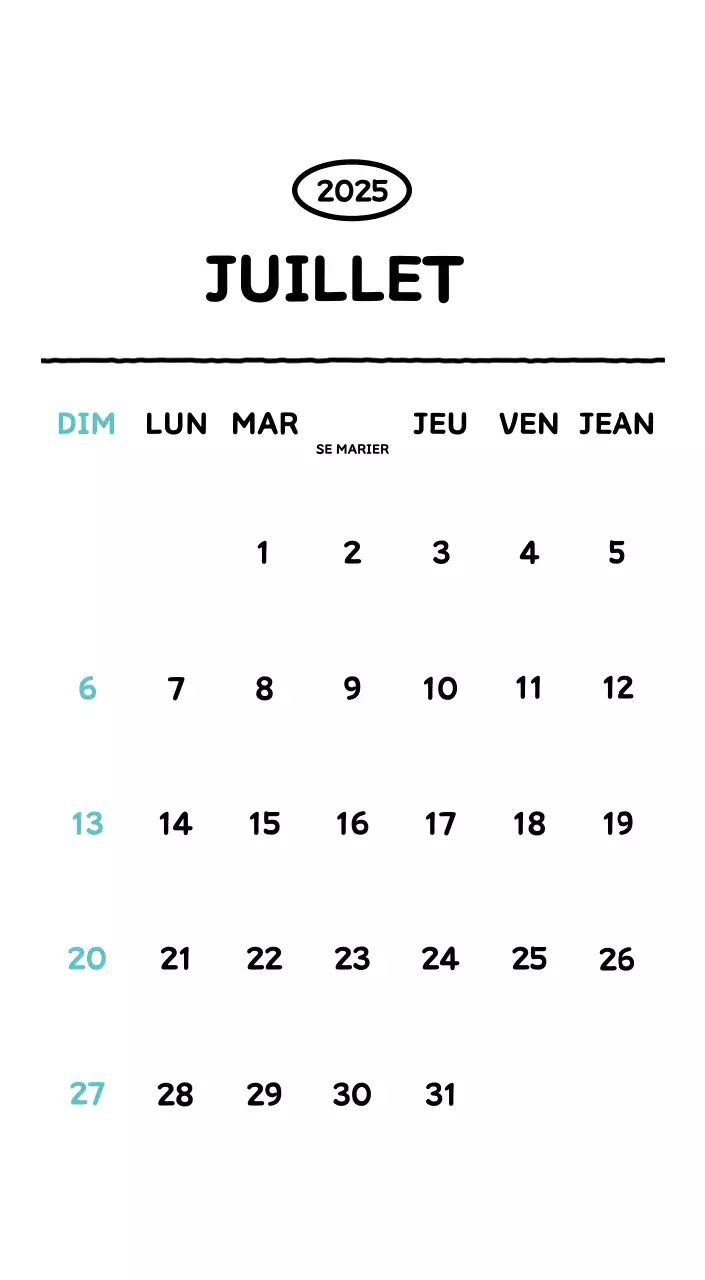 Calendrier illustré avec un joli style de lignes