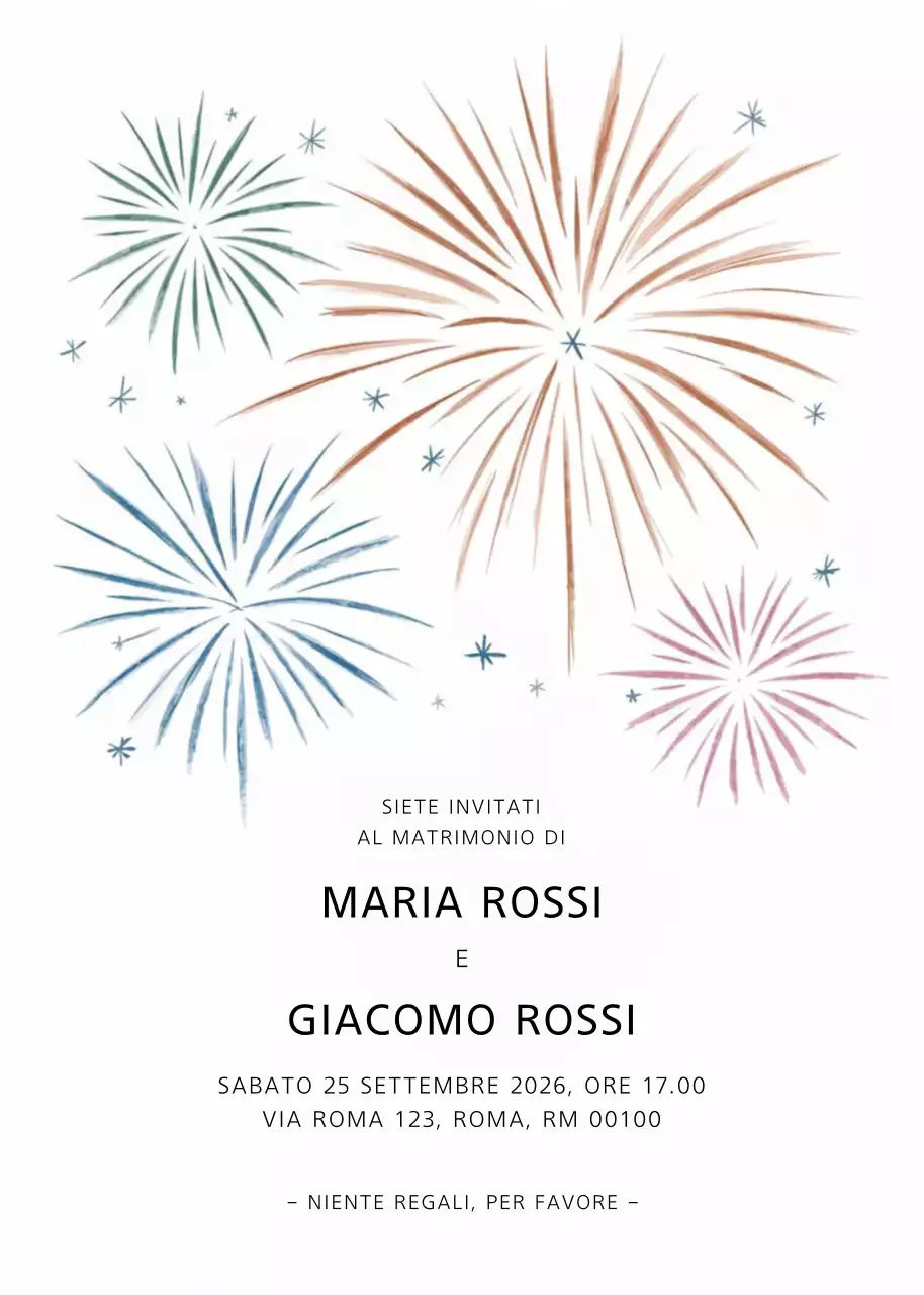 Invito di nozze elegante e colorato