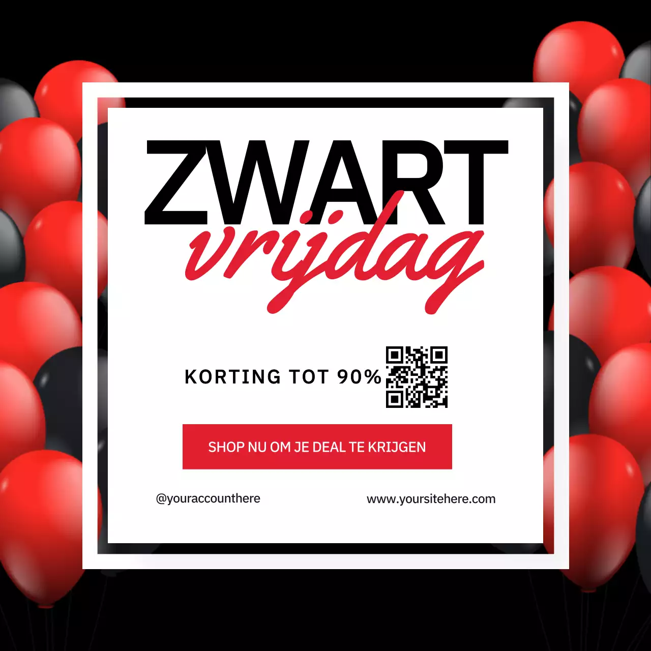 Black and Red Modern Bold Black Friday Promotie Instagram Post
