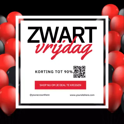 Black and Red Modern Bold Black Friday Promotie Instagram Post