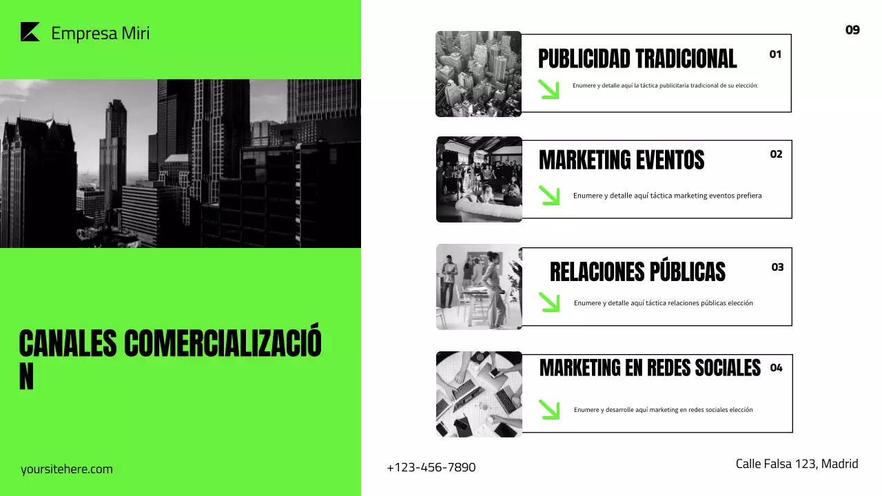 presentación del plan de marketing green modern