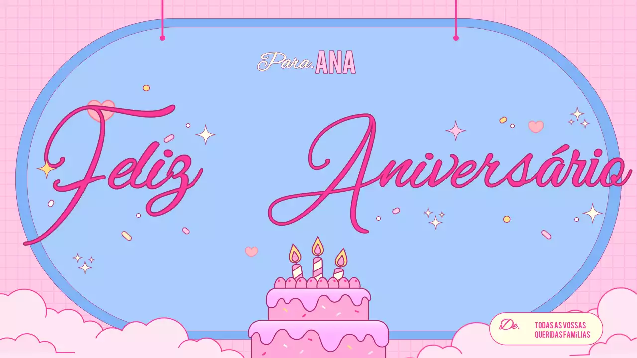 cartão de aniversário cor-de-rosa da moda