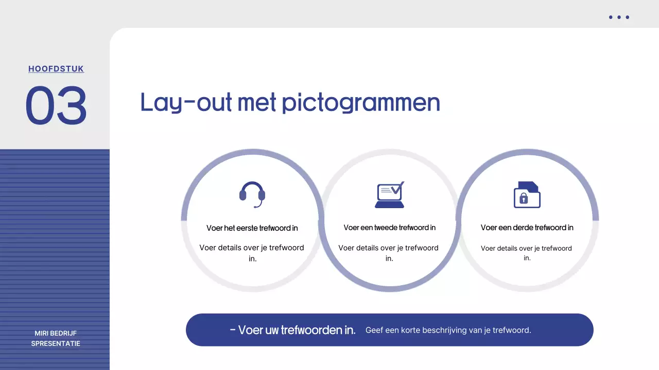 Voorstel met een eenvoudige blauw gestreepte achtergrond