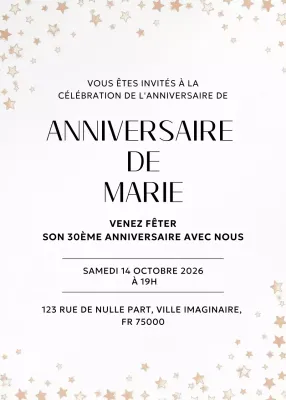 Beige Elegant Birthday Invitation